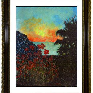 "Wild Red Mountain Flowers In Sunset II"